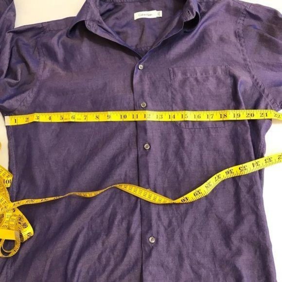 Calvin Klein Mens Purple Button Front Shirt - Picture 6 of 11